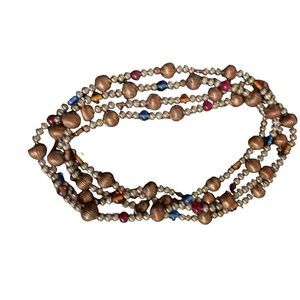 Exquisite Antique 1940s Metal and Glass Bead Necklace